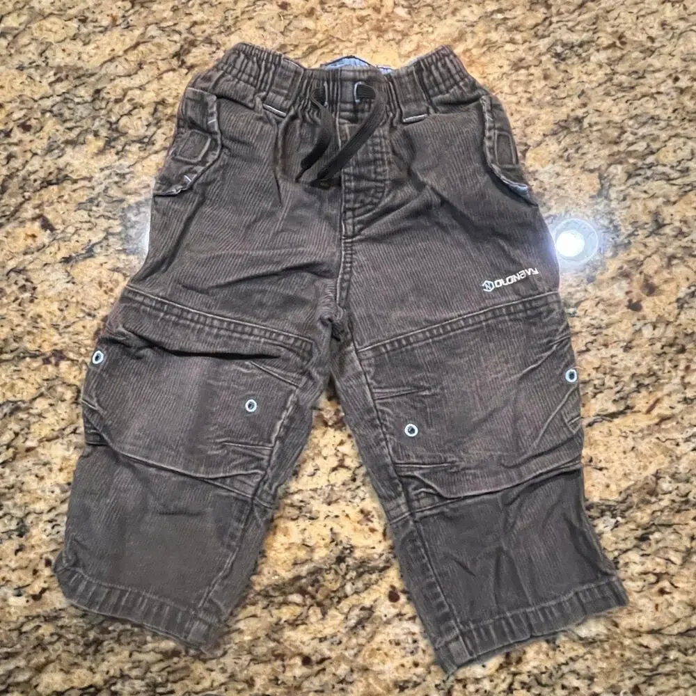 Vintage Old Navy Toddler‎ Boy 18-24 Months Brown Cargo Pants Corduroy Y2K